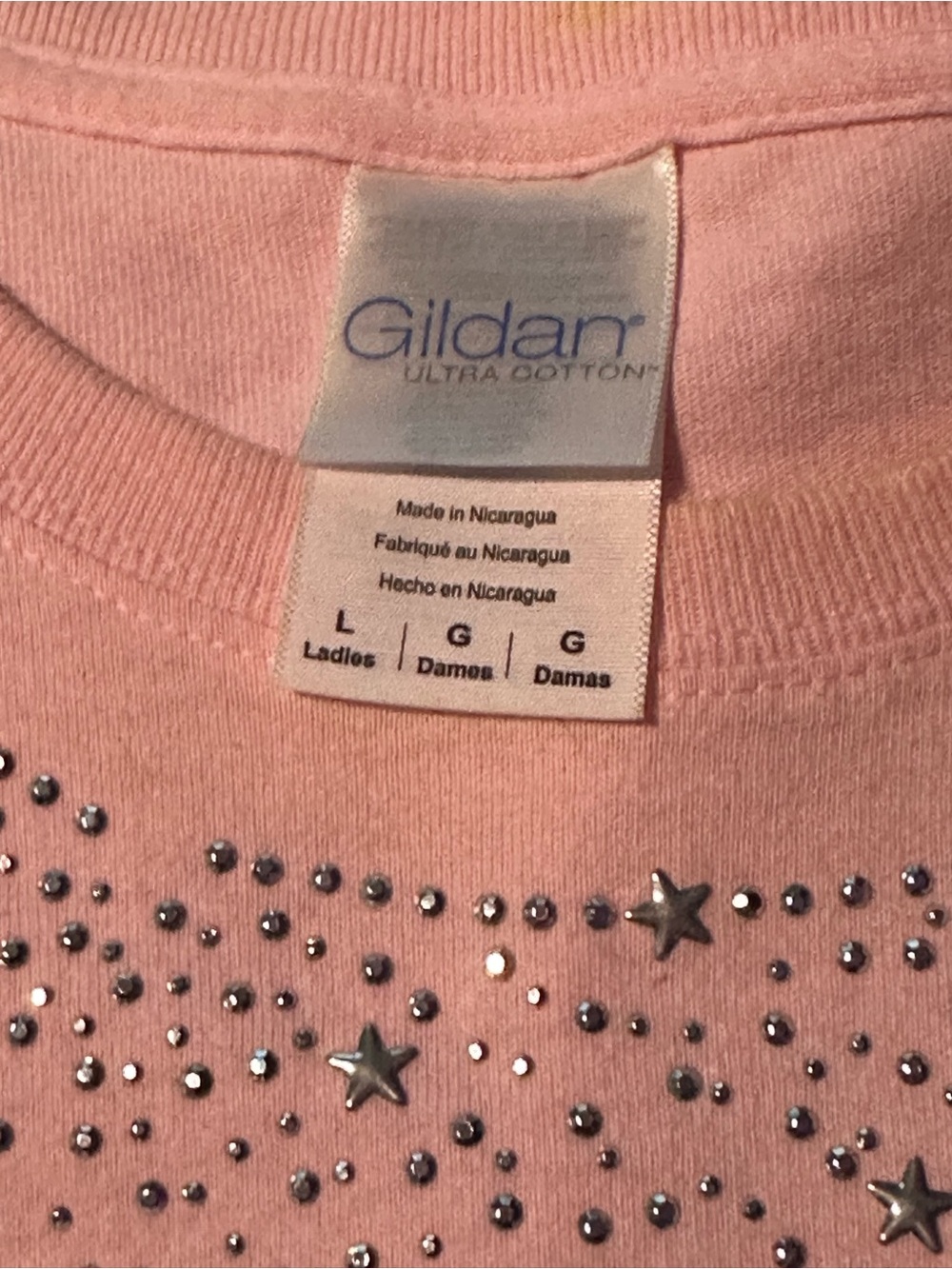 Set of 2 Bling Ladies T-Shirts Sz L - Picture 2 of 9